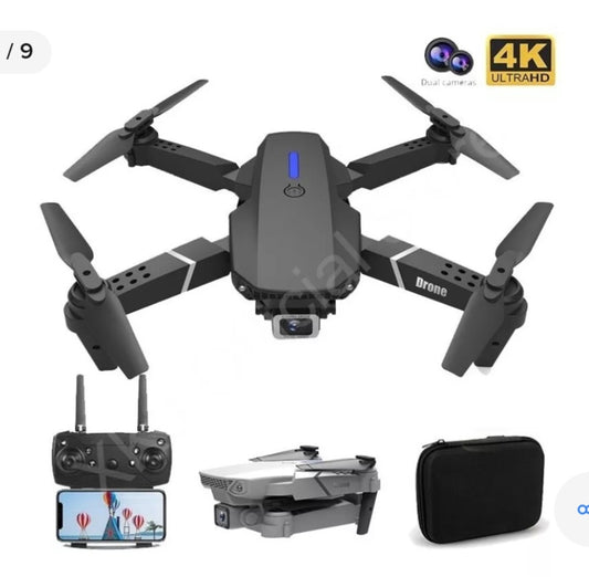 Drone E88 con Cámara Frontal, Bolso y Accesorios